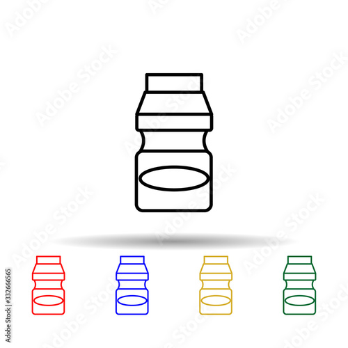 Dairy drink lactobacillus multi color icon. Simple thin line, outline vector of probiotics icons for ui and ux, website or mobile application