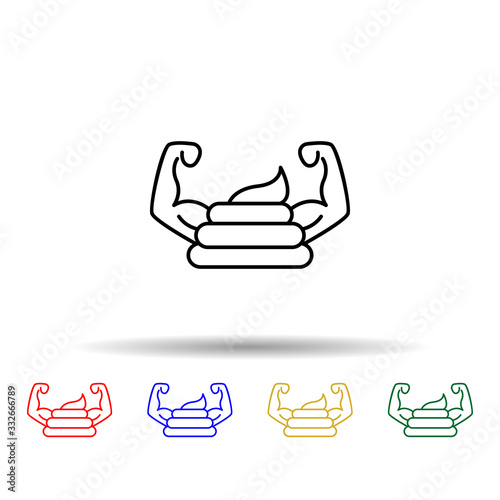 Excrement intestinal multi color icon. Simple thin line, outline vector of probiotics icons for ui and ux, website or mobile application