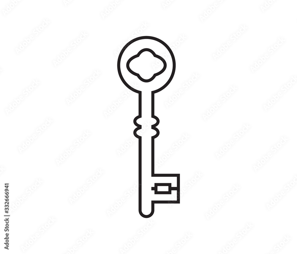 key icon isolated on white background. vector illustration key icon isolated on white background. vector illustration