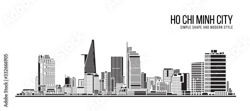 Cityscape Building Abstract Simple shape and modern style art Vector design - Ho Chi Minh city