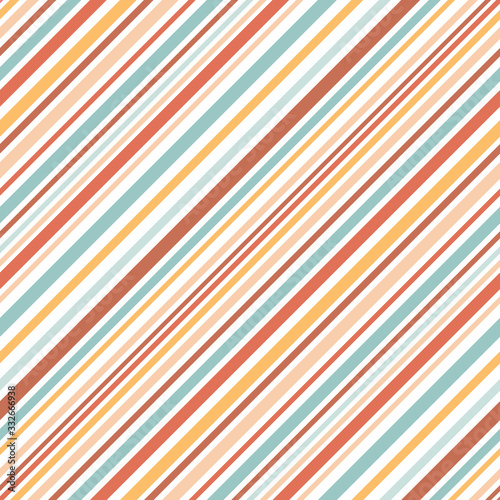 Colourful irregular diagonal striped seamless vector pattern background.