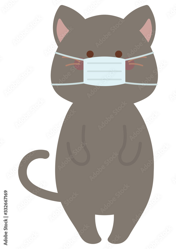Obraz premium マスクをつけたネコ