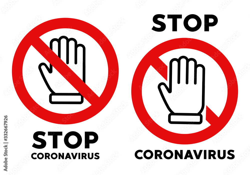 Obraz premium Stop coronavirus icon vector sign