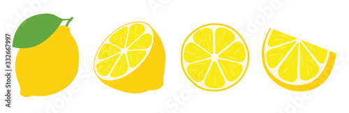 Fresh lemon icon vector illustrations photo