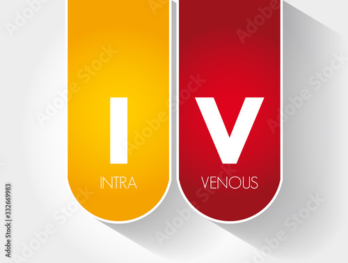 IV - intravenous acronym, medical concept background