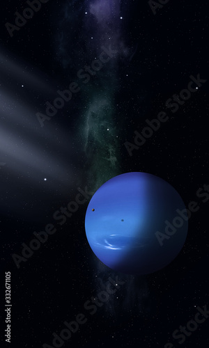 Fototapeta Naklejka Na Ścianę i Meble -  Space illustration of Neptune