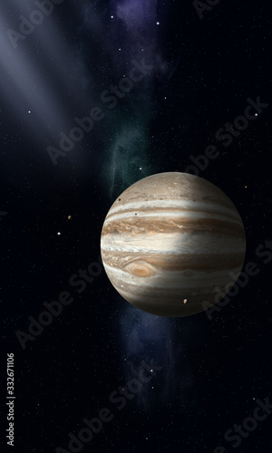 Fototapeta Naklejka Na Ścianę i Meble -  Space illustration of Jupiter