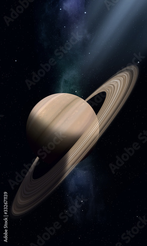 Space illustration of Saturn