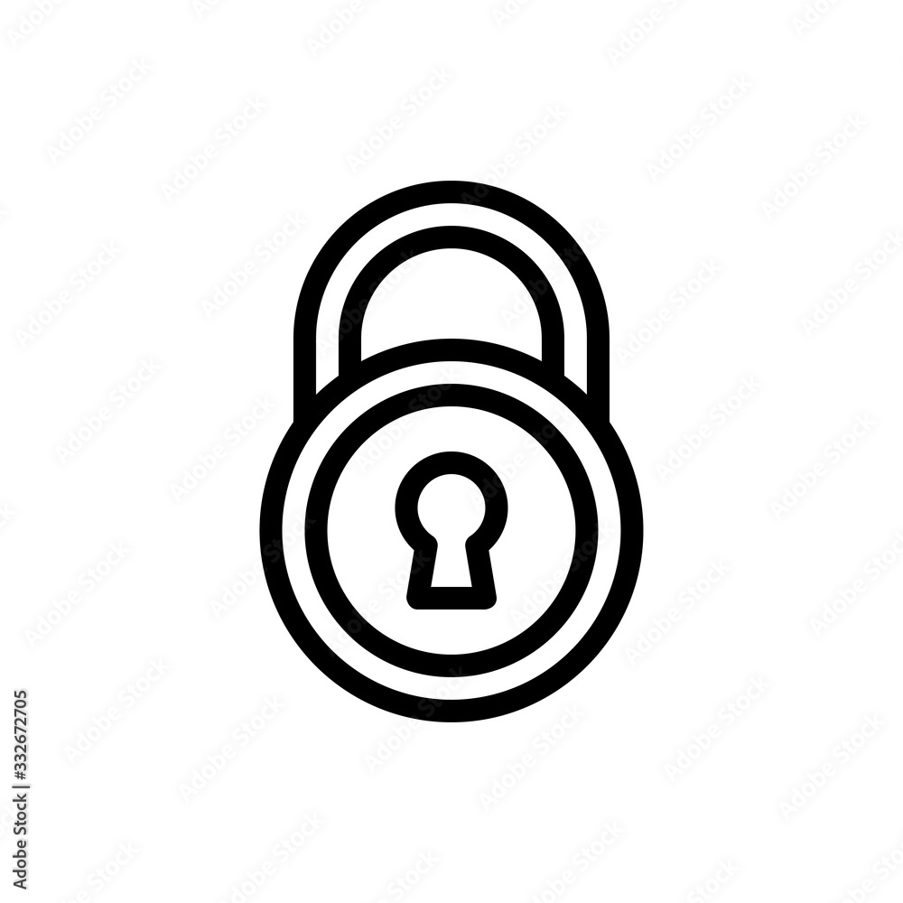 Padlock Vector Icon Line Illustration. Padlock Vector Icon Line Illustration.