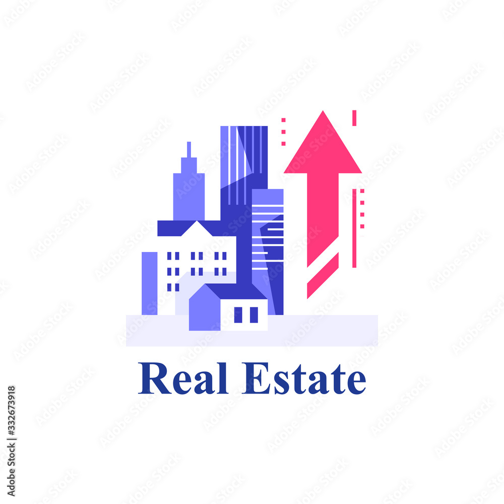 Obraz premium Real estate investment and development, city growth, rental apartment, property market growth