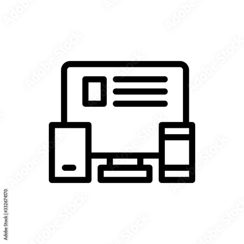 Responsive Vector Icon Line Illustration.