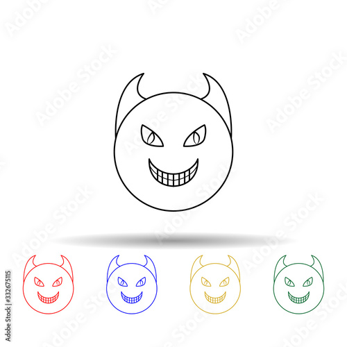 Demon autarch multi color icon. Simple thin line, outline vector of angel and demon icons for ui and ux, website or mobile application