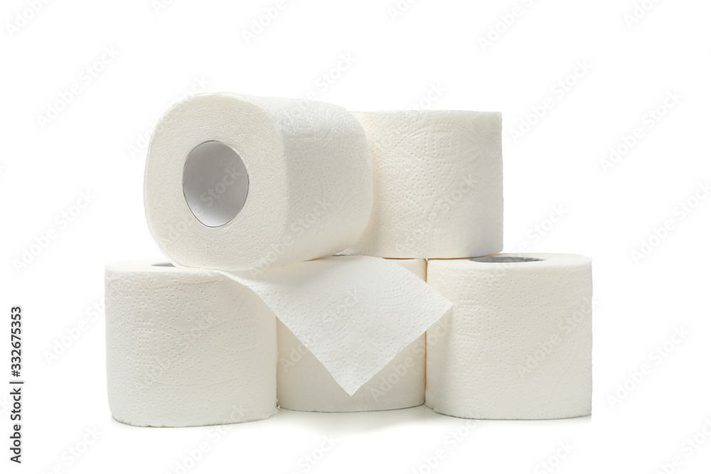 Group of toilet paper isolated on white background Group of toilet paper isolated on white background