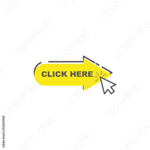 click here cursor for link website vector illustration