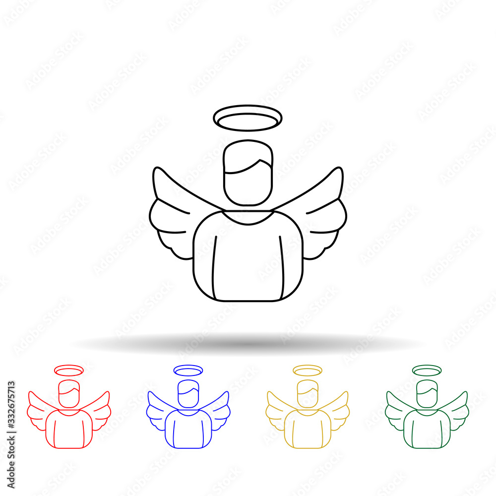 Avtarka male angels multi color icon. Simple thin line, outline vector of angel and demon icons for ui and ux, website or mobile application