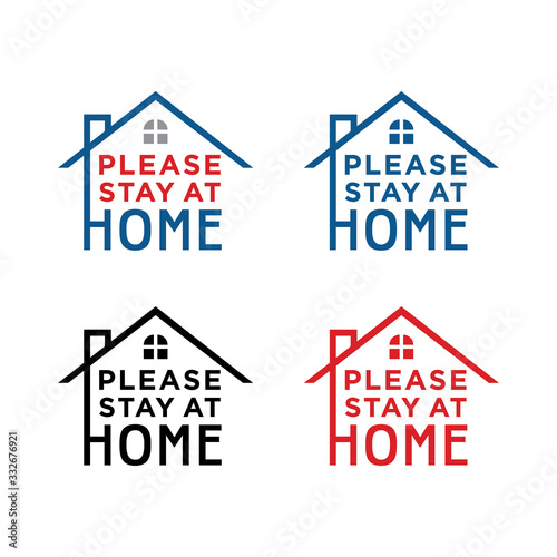 Please stay at home flat vector icon for apps and websites.