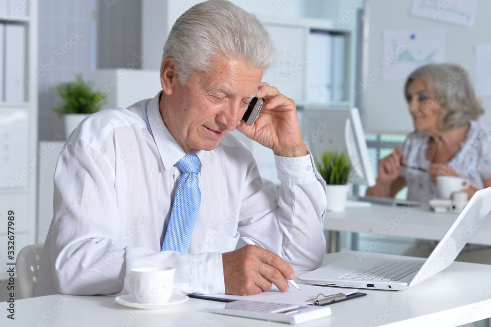 Portrait of successful senior businesspeople working together Portrait of successful senior businesspeople working together