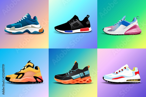 New Fitness sneakers set, fashion shoes for training running shoe. Sport shoes set