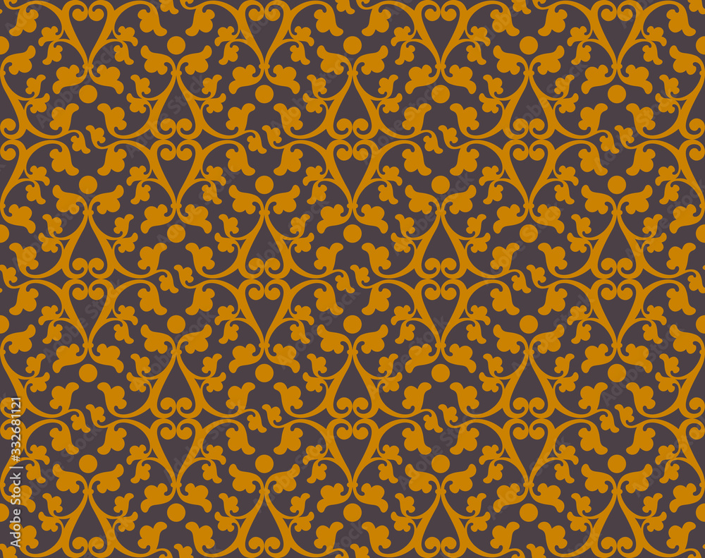 Vector seamless bright classic baroque pattern.