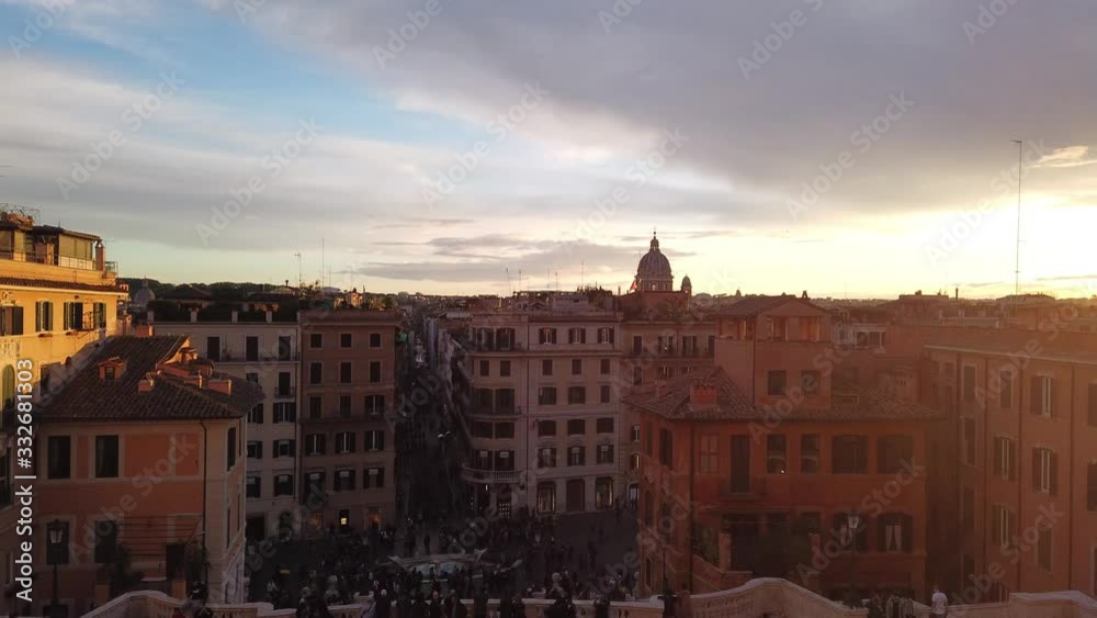 Timelapse from the Spanish Steps, Rome, Italy at dusk Timelapse from the Spanish Steps, Rome, Italy at dusk