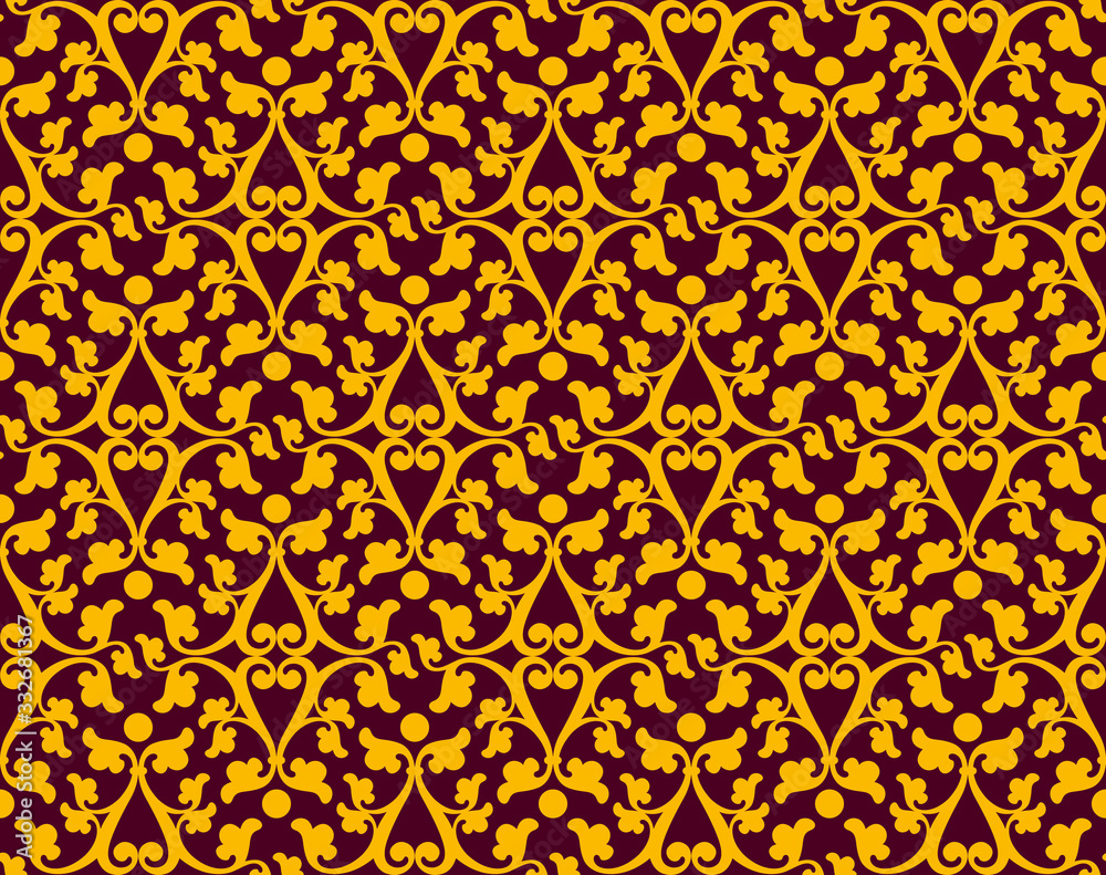 Vector seamless bright classic baroque pattern. Vector seamless bright classic baroque pattern.