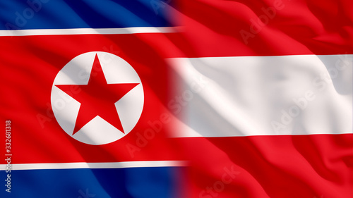 Free Download Waving North Korea and Austria Flags - GFXLoad