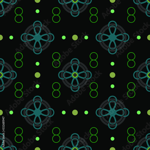 color round shapes on a black background