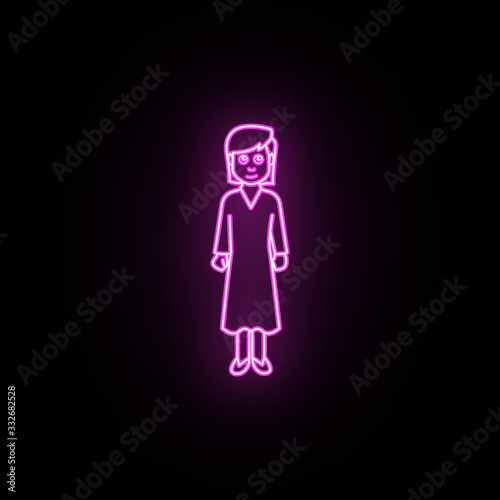 Teenage girl period neon icon. Simple thin line, outline vector of generation icons for ui and ux, website or mobile application