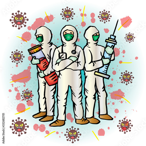 The medical team is ready to fight coronavirus.