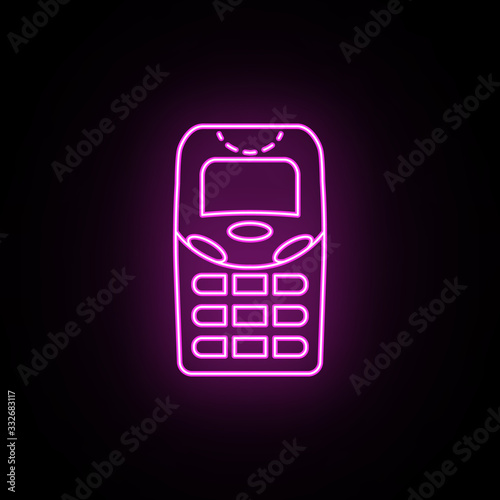 Generation without antenna phones neon icon. Simple thin line, outline vector of generation icons for ui and ux, website or mobile application