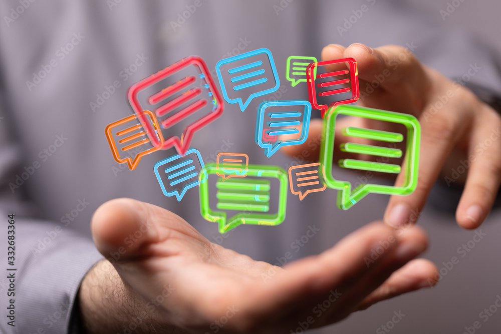 Digital icons with colorful dialog speech bubbles. Digital icons with colorful dialog speech bubbles.