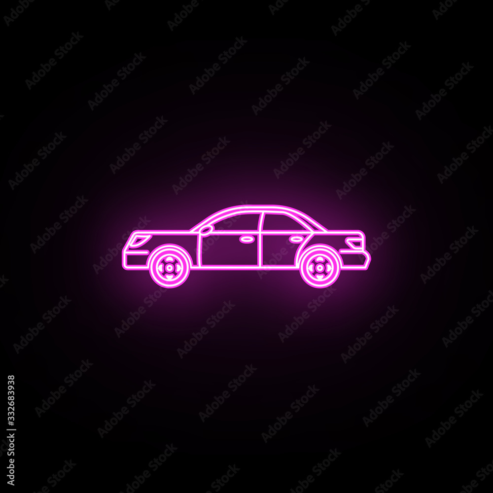 Car of the eighties neon icon. Simple thin line, outline vector of generation icons for ui and ux, website or mobile application Car of the eighties neon icon. Simple thin line, outline vector of generation icons for ui and ux, website or mobile application