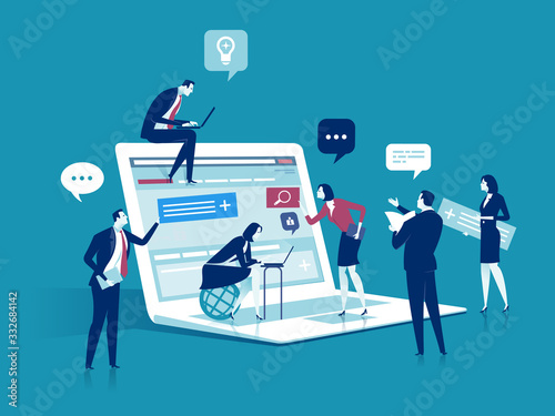 Web development team vector illustration. 