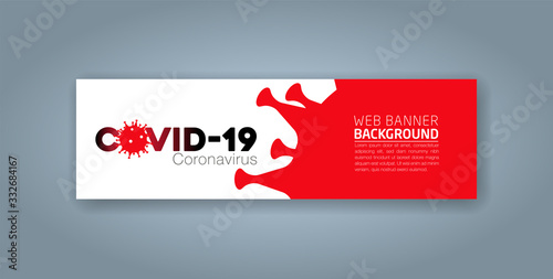 Covid-19 Coronavirus concept inscription typography design logo, dangerous virus vector illustration, web banner design