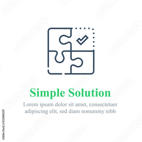 Simple solution concept, puzzle combination, jigsaw pieces