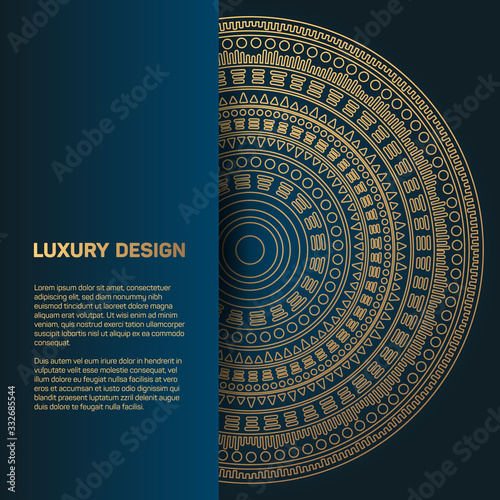 Luxury gold ornamental mandala card or banner template design.