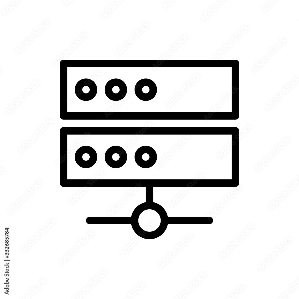 Network Server Vector Icon Line Illustration Network Server Vector Icon Line Illustration