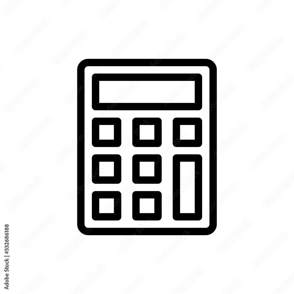 Calculator Vector Icon Line Illustration Calculator Vector Icon Line Illustration