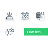 STEM concept, technology development, science research, tech innovation, math and engineering