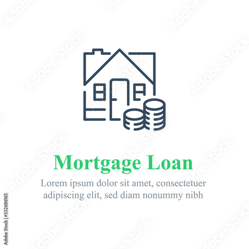 Mortgage loan payment concept, buy or sell house, household income