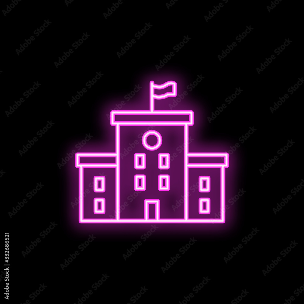 School neon icon. Simple thin line, outline vector of school icons for ui and ux, website or mobile application School neon icon. Simple thin line, outline vector of school icons for ui and ux, website or mobile application
