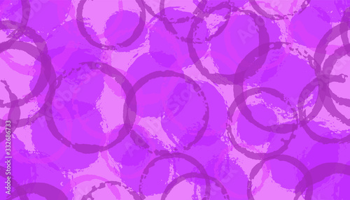 Distressed hand drawn circle stamps textile print. Round shape splotch overlapping elements vector 