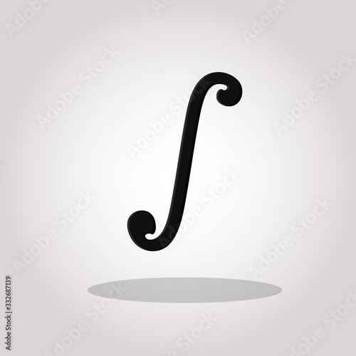 Gray integral icon isolated on white background. Trendy math symbol. Mathematic vector illustration.