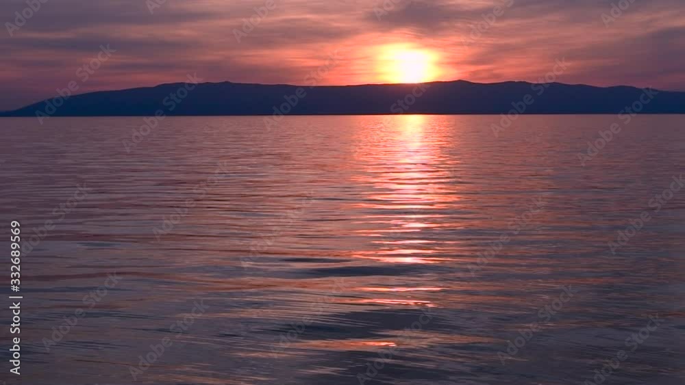 Sea and sky, sunset on the island of Cres