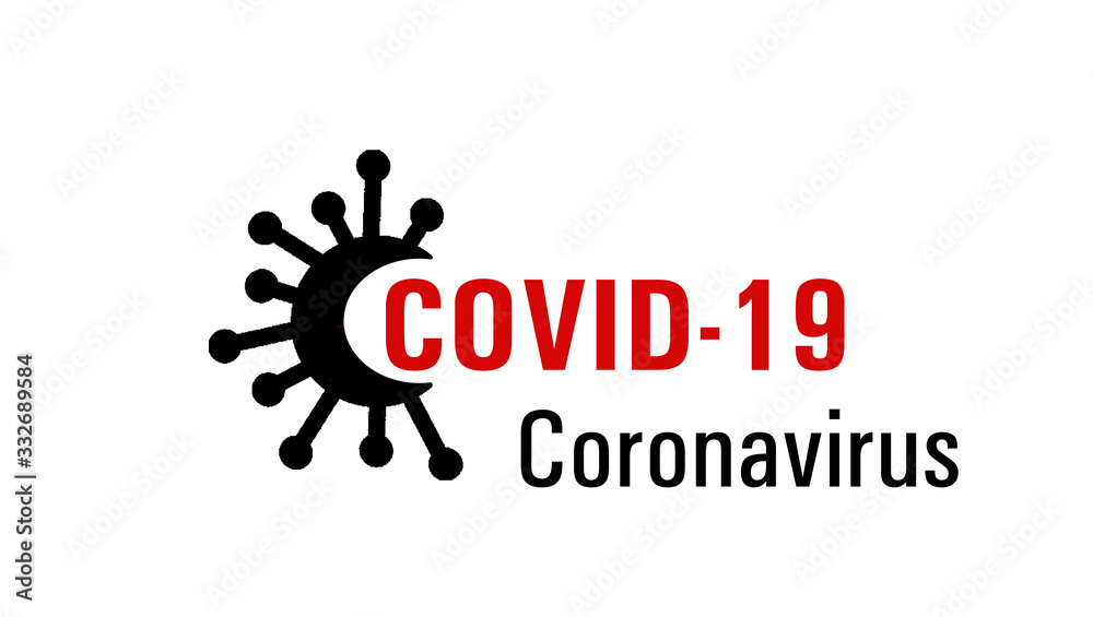 Covid-19 coronavirus sign icon banner isolated on white background. Covid-19 coronavirus concept. dangerous virus.
