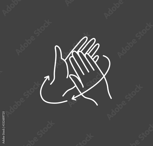 Hand hygiene line icon. Simple Minimal Pictogram. Personal hygiene, disease prevention and healthcare hand