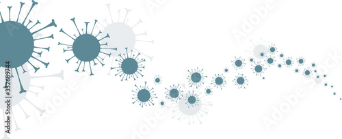 Illustration of COVID-19 virus - chart or diagram from case numbers