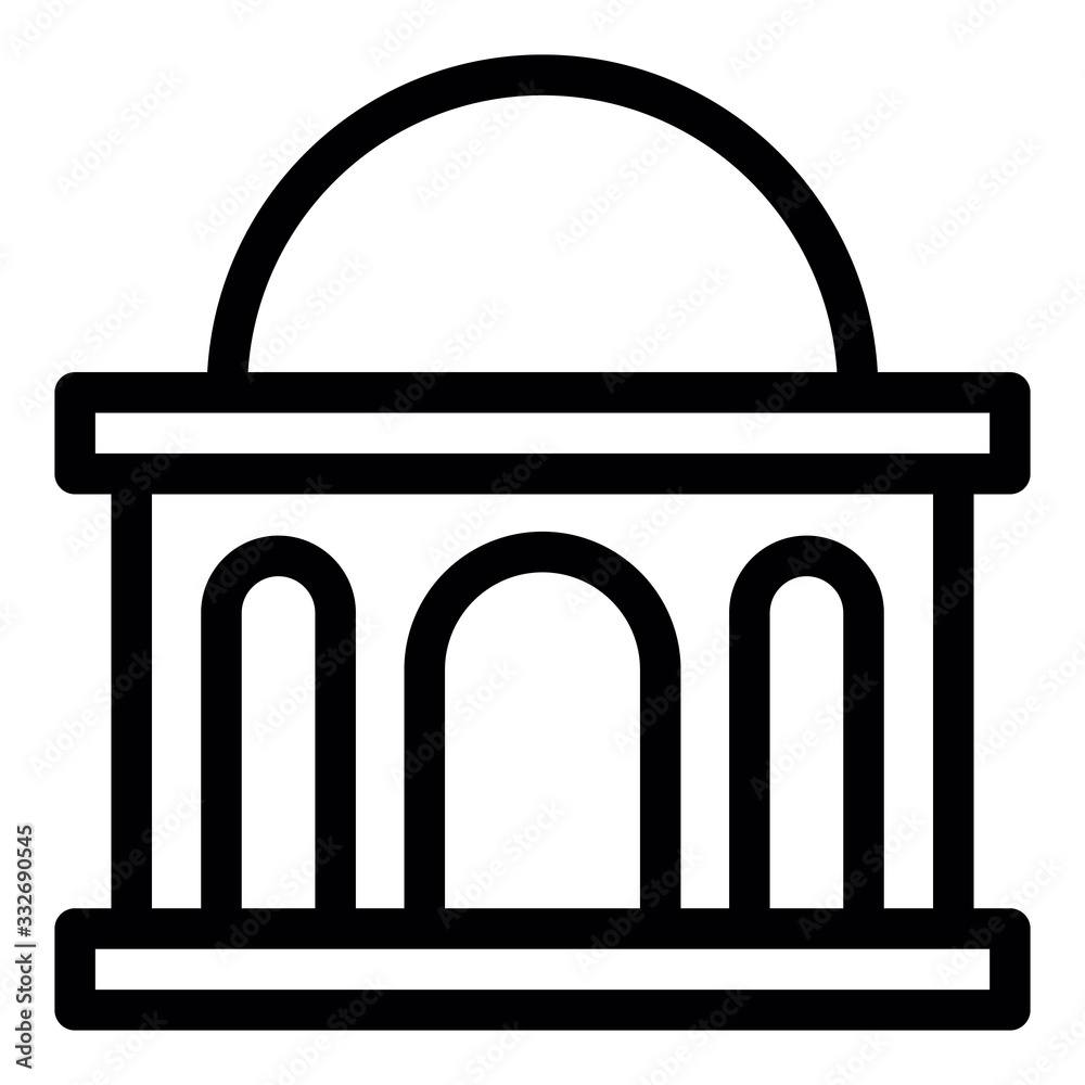 Fototapeta premium Architectural dome structure icon. Mosque icon isolated on white background. Islamic culture, muslim temple. Religious concept.