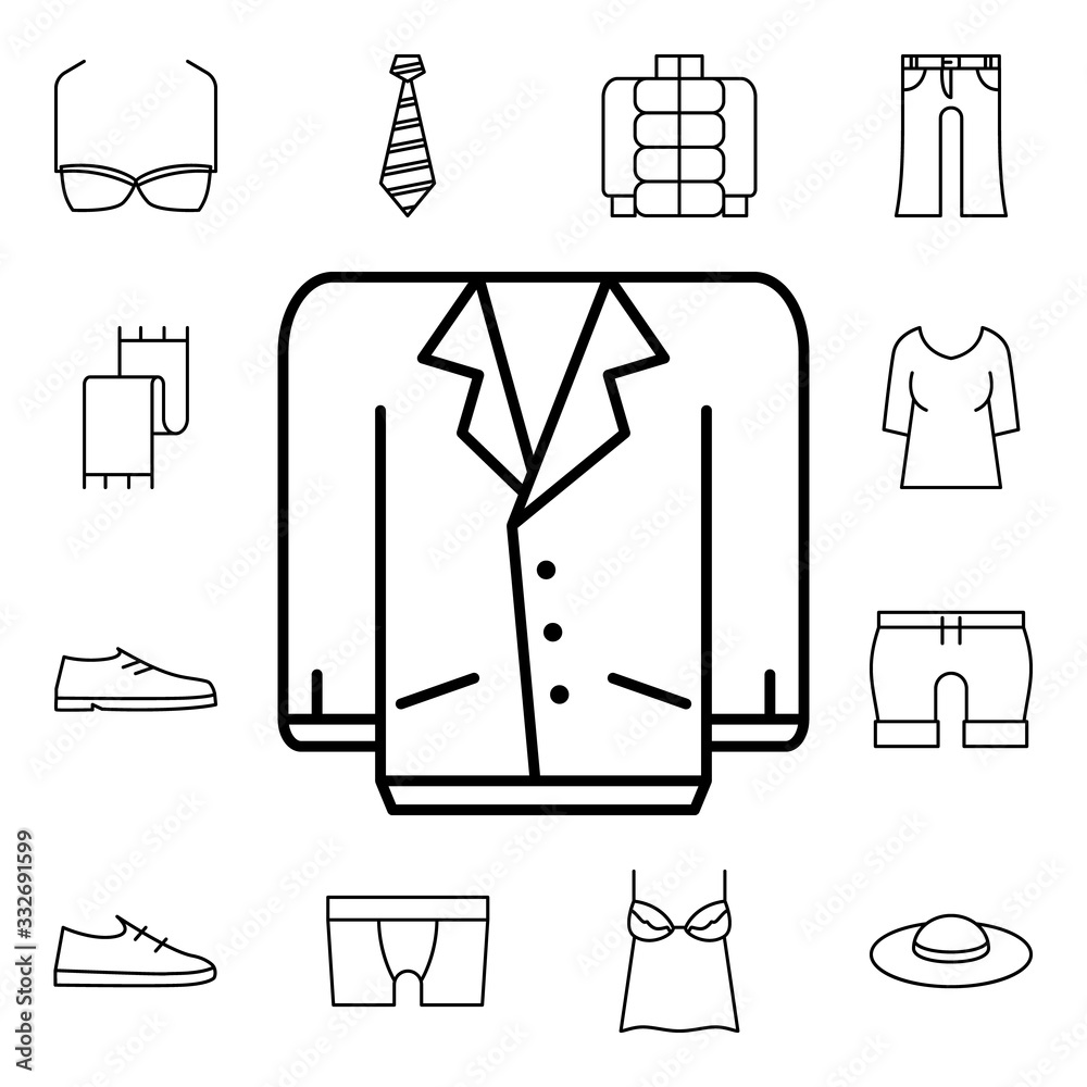 Jacket icon. Detailed set of clothes icons. Premium quality graphic design. One of the collection icons for websites, web design, mobile app