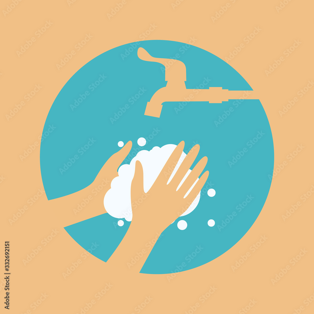 Icon with hands. Wash hands and keep personal hygiene to be protected from coronavirus or diseases. Icon with hands. Wash hands and keep personal hygiene to be protected from coronavirus or diseases.